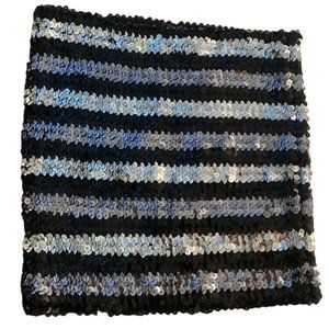 Anthropologie Silence + Noise Sequin Striped Night Out Strapless Crop Top XS/S